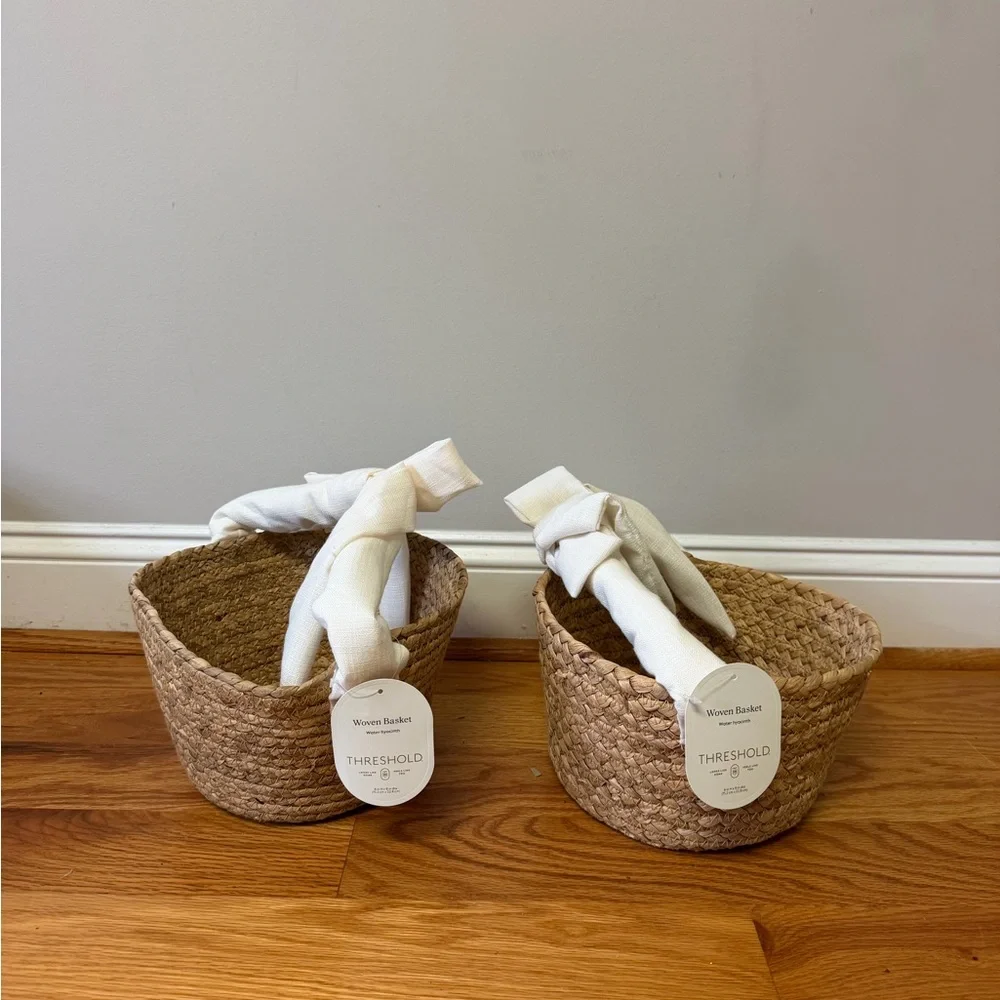 Threshold Water Hyacinth Basket - Natural and Cream set of 2